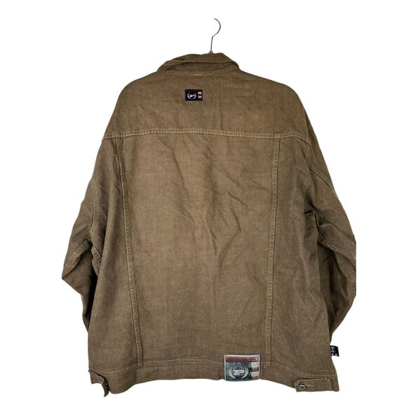 Phat Farm Mens Denim Jean Jacket XXXL Button Up Front Coat Brown VTG - Picture 2 of 16